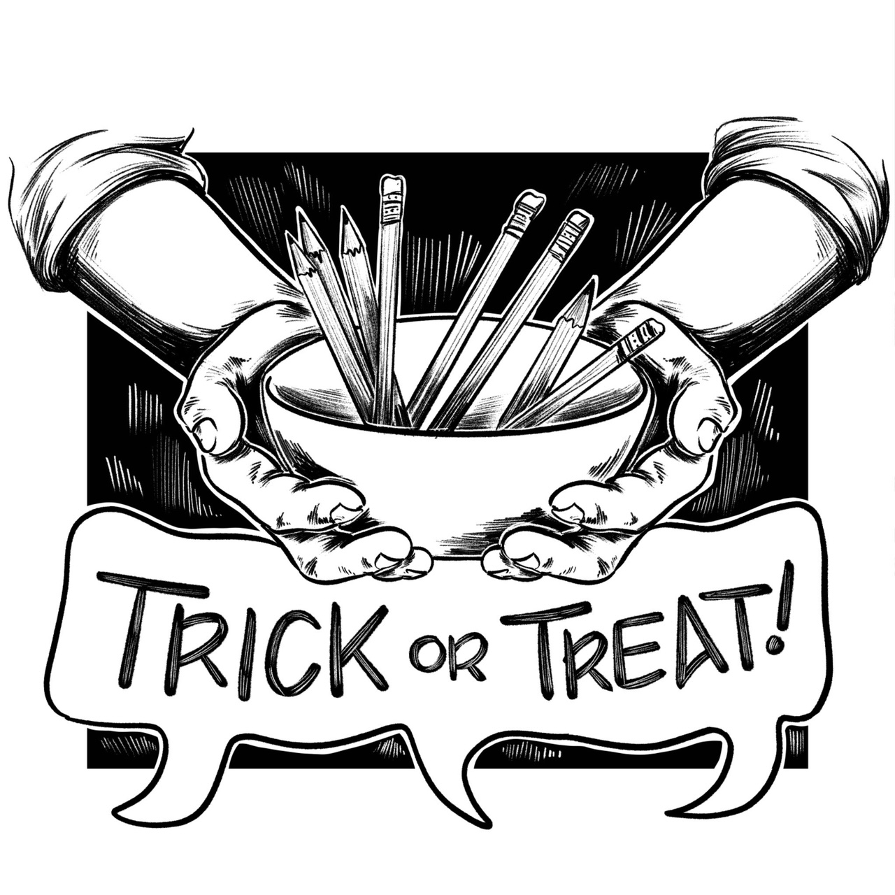 To the Lady Who Gave Out Pencils on Halloween Artwork